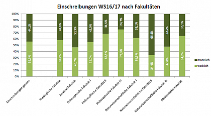 Enrollments by Faculty in Winter Semester 2016/17