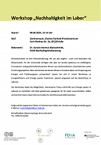 Workshop Nachhaltigkeit Labor
